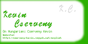 kevin cserveny business card